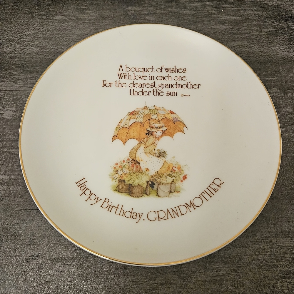 Vintage Happy Birthday Grandmother - Lasting Memories 1975 Porcelain Plate
